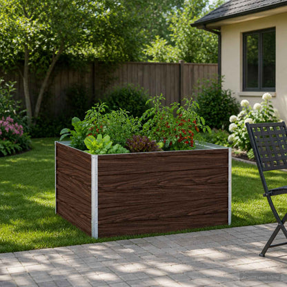 vidaXL Raised Garden Bed Black 100 x 80 x 55 cm cold-rolled steel