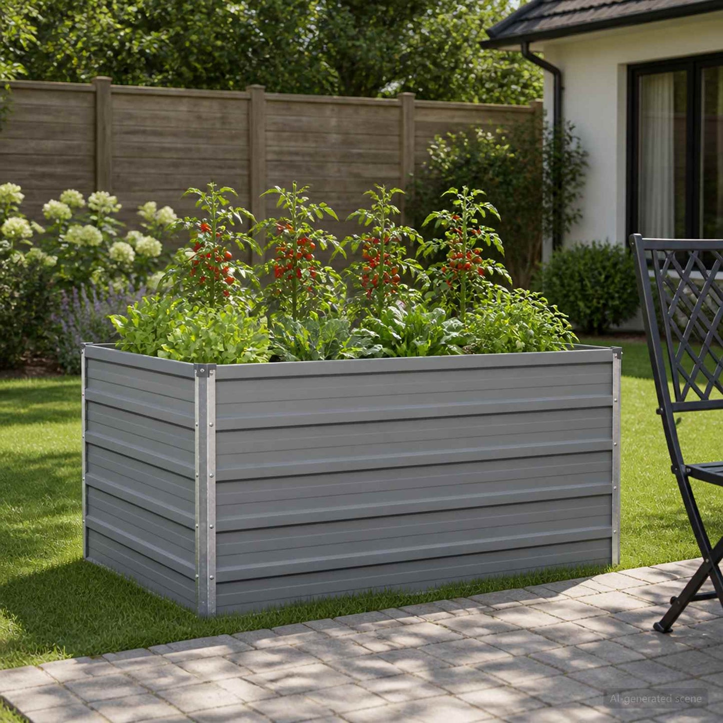 vidaXL Raised Garden Bed Grey 100 x 80 x 55 cm cold-rolled steel