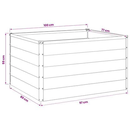 vidaXL Raised Garden Bed Brown 100 x 80 x 55 cm cold-rolled steel