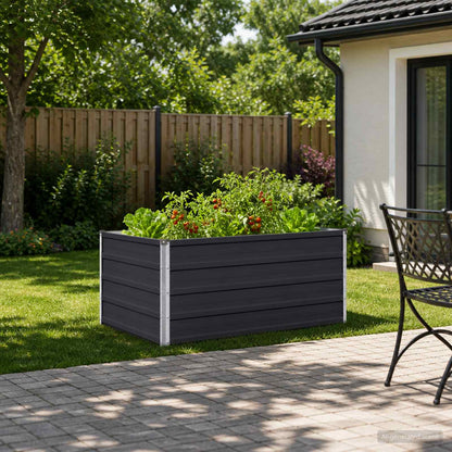 vidaXL Raised Garden Bed Anthracite 100 x 80 x 55 cm cold-rolled steel