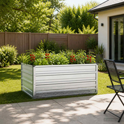 vidaXL Raised Garden Bed Silver 100 x 80 x 55 cm galvanized