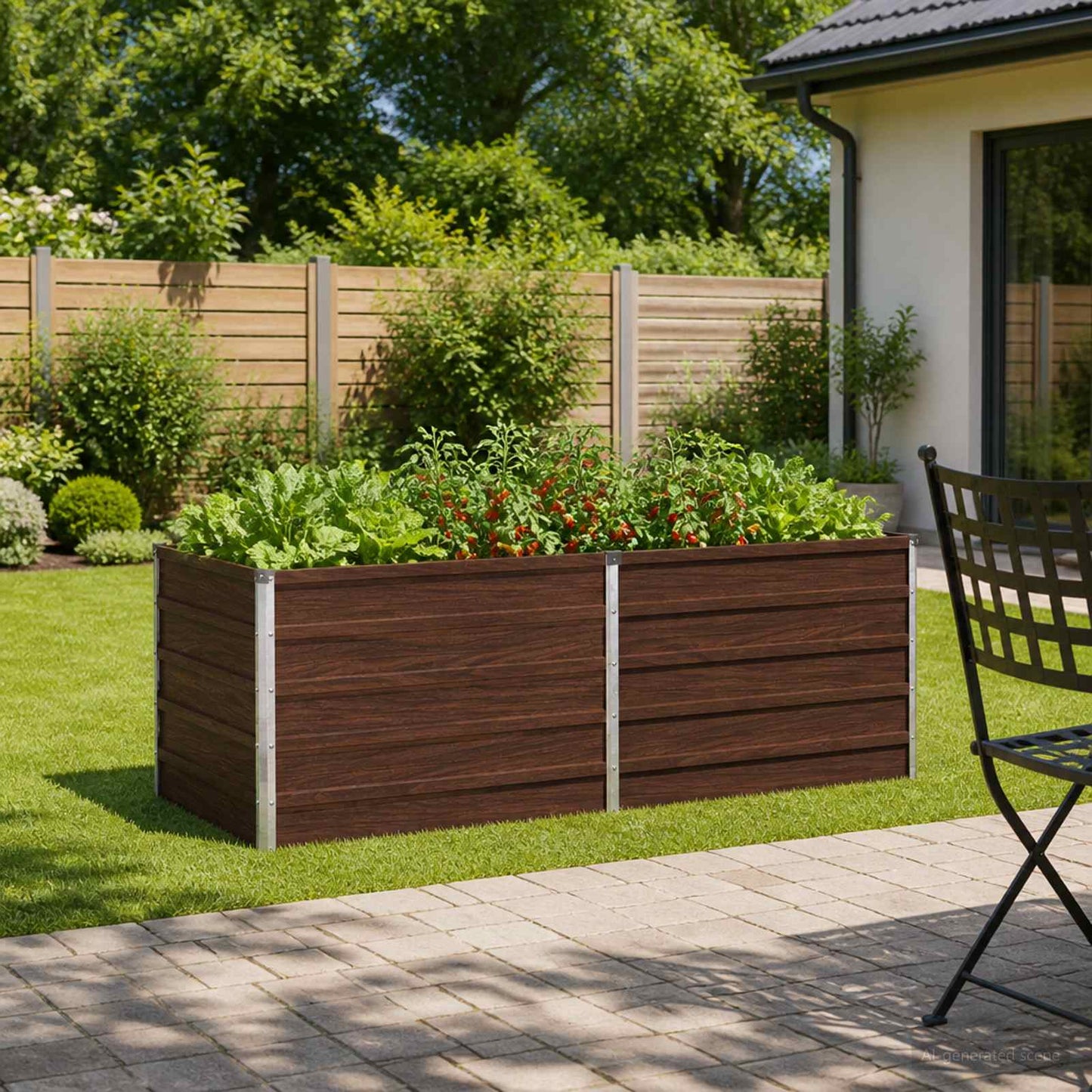 vidaXL Raised Garden Bed Black 160 x 80 x 55 cm cold-rolled steel