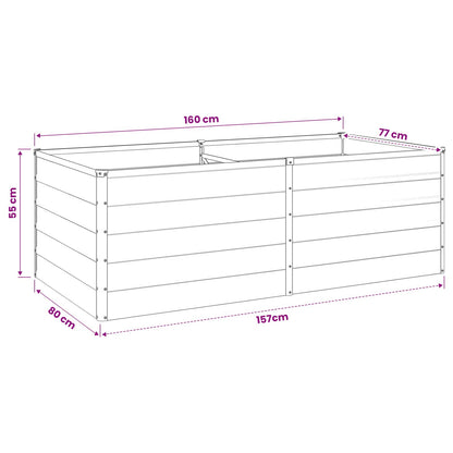 vidaXL Raised Garden Bed Black 160 x 80 x 55 cm cold-rolled steel