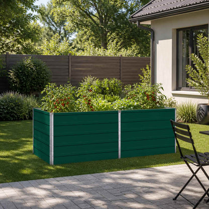 vidaXL Raised Garden Bed Green 160 x 80 x 55 cm cold-rolled steeel