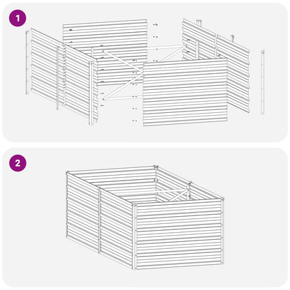 vidaXL Raised Garden Bed Grey 160 x 80 x 55 cm cold-rolled steel