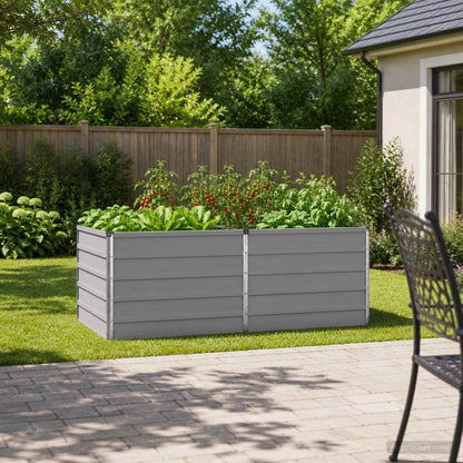 vidaXL Raised Garden Bed Grey 160 x 80 x 55 cm cold-rolled steel