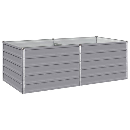 vidaXL Raised Garden Bed Grey 160 x 80 x 55 cm cold-rolled steel