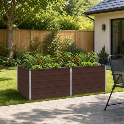 vidaXL Raised Garden Bed Brown 160 x 80 x 55 cm cold-rolled steel
