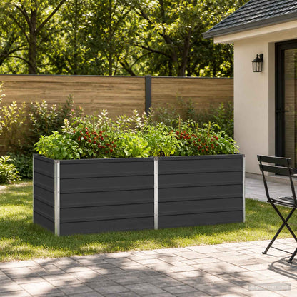 vidaXL Raised Garden Bed Anthracite 160 x 80 x 55 cm cold-rolled steel