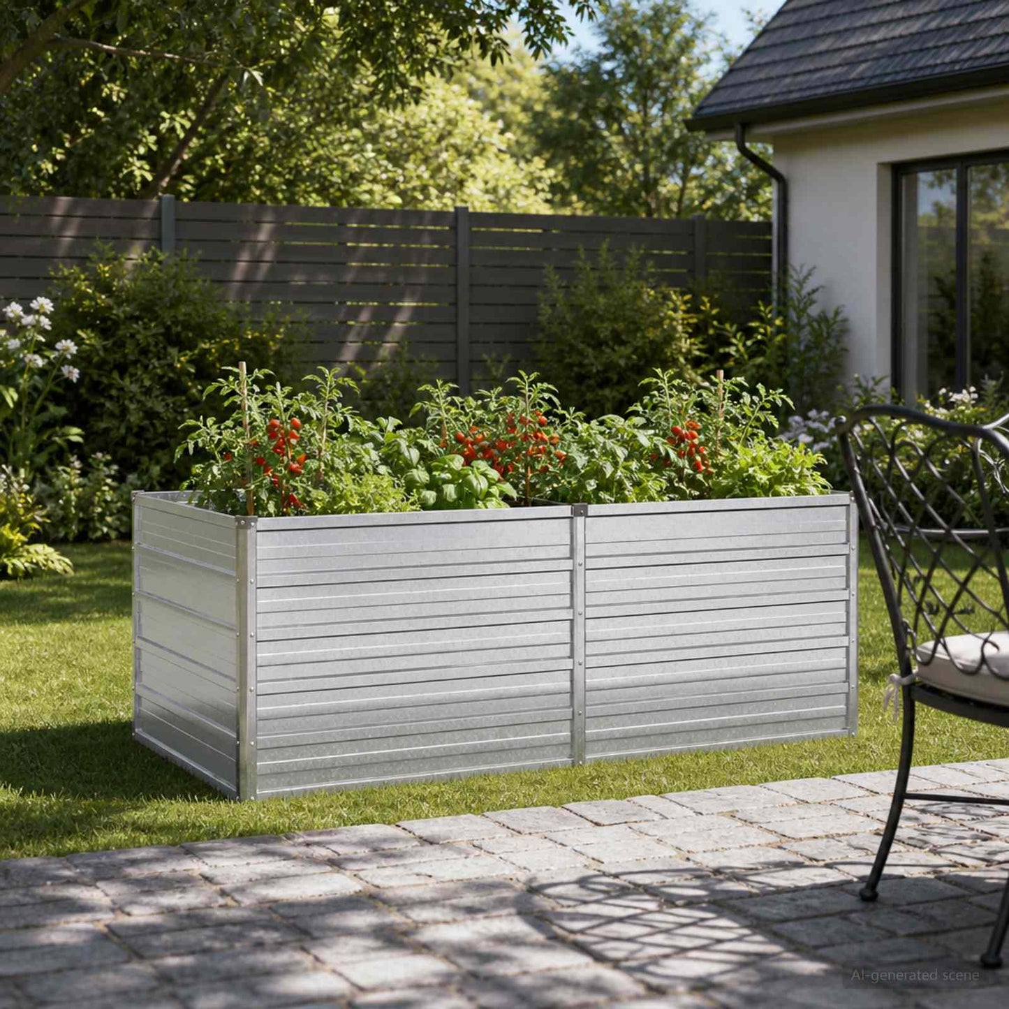 vidaXL Raised Garden Bed Silver 160 x 80 x 55 cm galvanized
