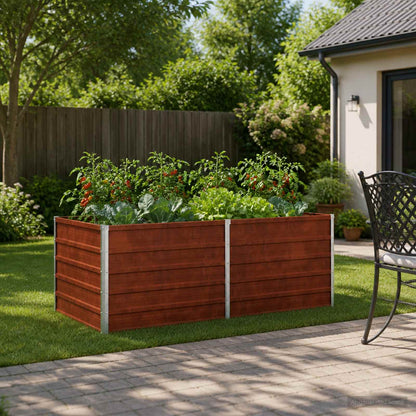 vidaXL Raised Garden Bed Rusty 160 x 80 x 55 cm corton