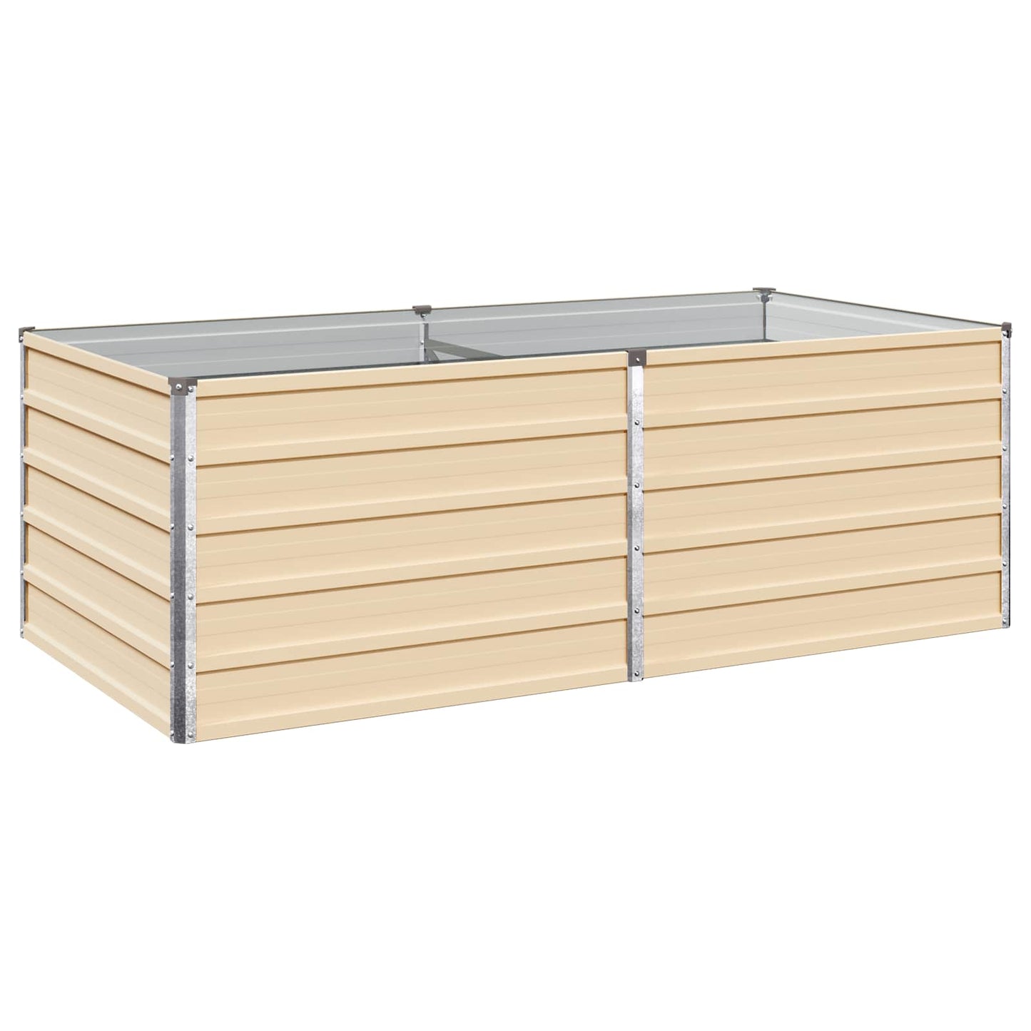 vidaXL Raised Garden Bed Ivory 160 x 80 x 55 cm cold-rolled steel