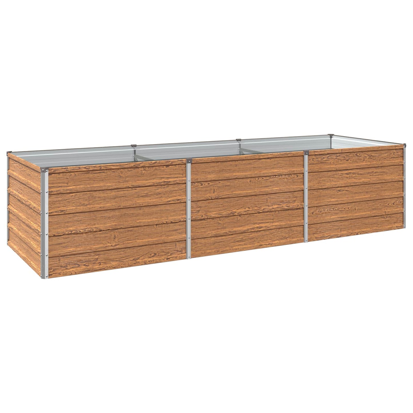 vidaXL Raised Garden Bed Wood Brown 240 x 80 x 55 cm cold-rolled steel
