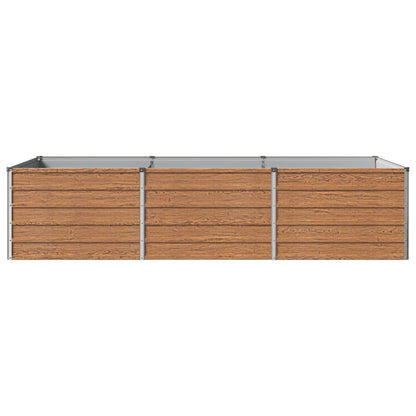 vidaXL Raised Garden Bed Wood Brown 240 x 80 x 55 cm cold-rolled steel