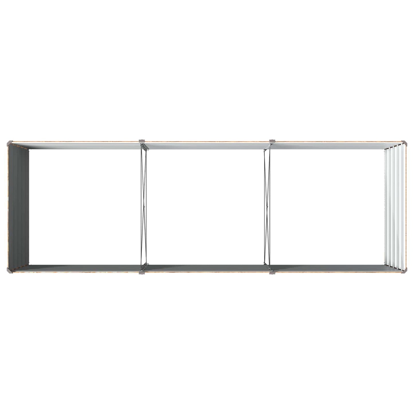 vidaXL Raised Garden Bed Wood Brown 240 x 80 x 55 cm cold-rolled steel