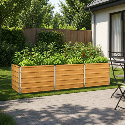vidaXL Raised Garden Bed Natural 240 x 80 x 55 cm cold-rolled steel