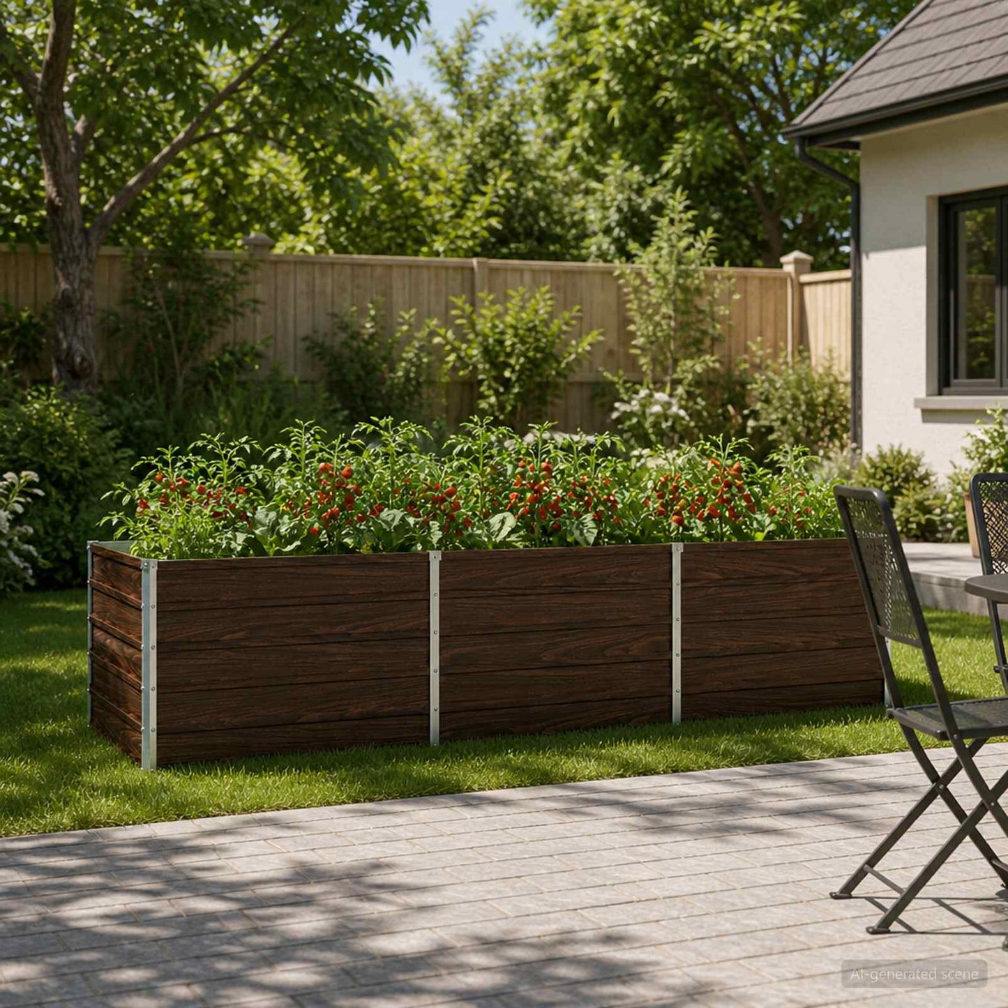 vidaXL Raised Garden Bed Black 240 x 80 x 55 cm cold-rolled steel