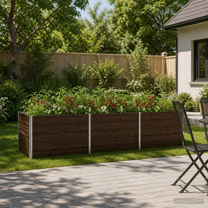 vidaXL Raised Garden Bed Black 240 x 80 x 55 cm cold-rolled steel