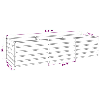 vidaXL Raised Garden Bed Black 240 x 80 x 55 cm cold-rolled steel