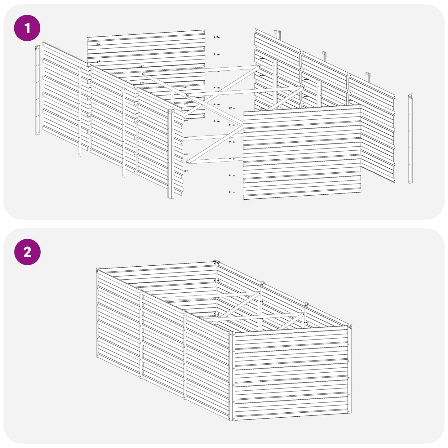 vidaXL Raised Garden Bed Green 240 x 80 x 55 cm cold-rolled steeel
