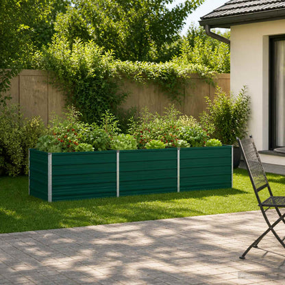 vidaXL Raised Garden Bed Green 240 x 80 x 55 cm cold-rolled steeel