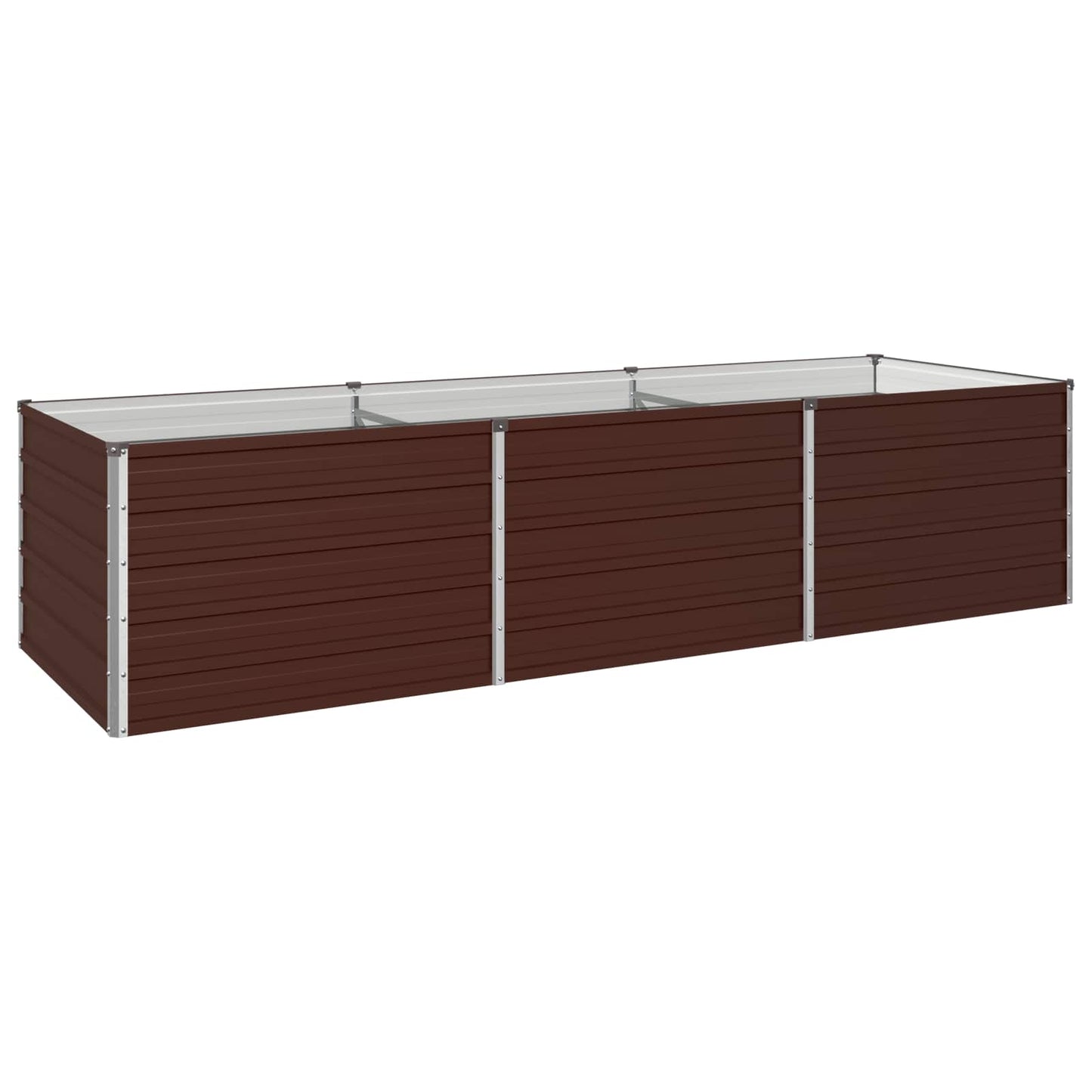 vidaXL Raised Garden Bed Brown 240 x 80 x 55 cm cold-rolled steel
