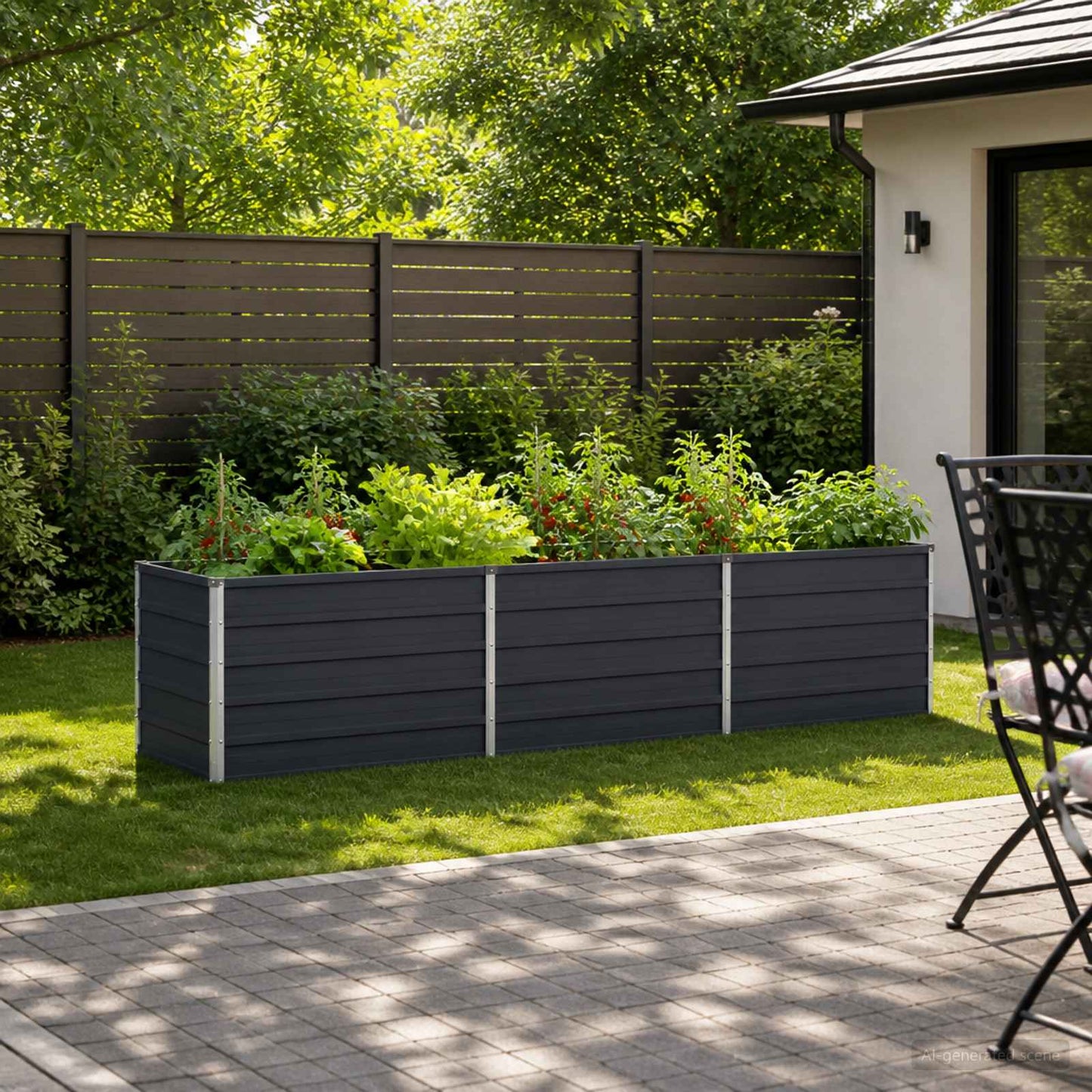 vidaXL Raised Garden Bed Anthracite 240 x 80 x 55 cm cold-rolled steel