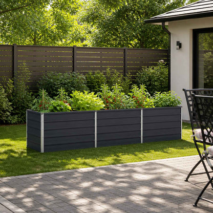 vidaXL Raised Garden Bed Anthracite 240 x 80 x 55 cm cold-rolled steel
