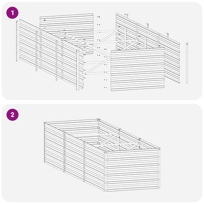 vidaXL Raised Garden Bed Rusty 240 x 80 x 55 cm corton