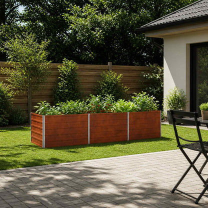 vidaXL Raised Garden Bed Rusty 240 x 80 x 55 cm corton