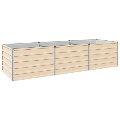 vidaXL Raised Garden Bed Ivory 240 x 80 x 55 cm cold-rolled steel