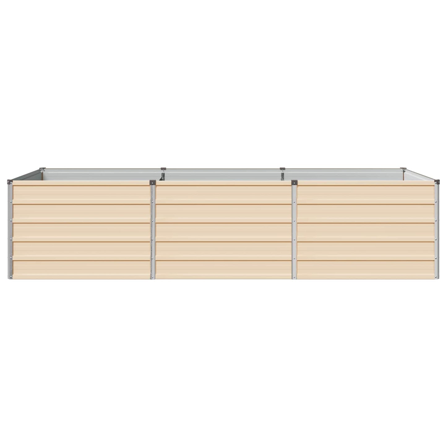 vidaXL Raised Garden Bed Ivory 240 x 80 x 55 cm cold-rolled steel