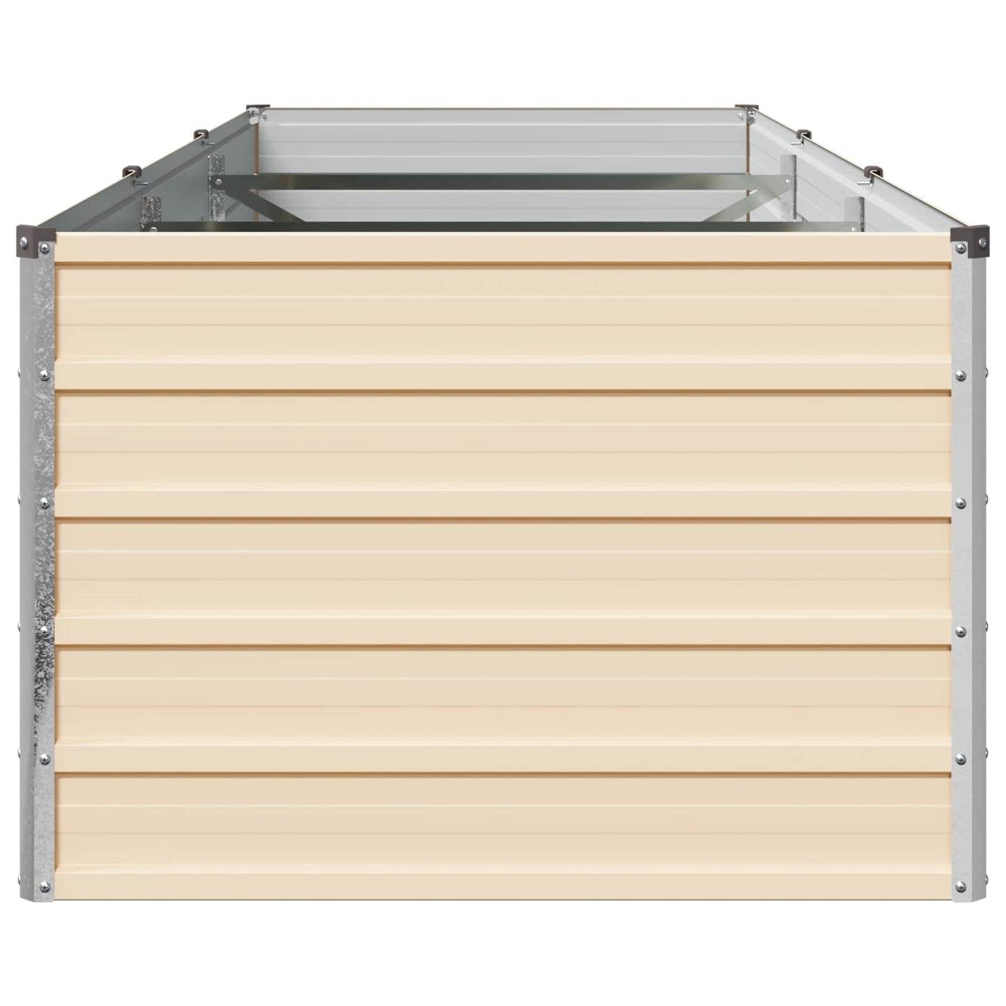 vidaXL Raised Garden Bed Ivory 240 x 80 x 55 cm cold-rolled steel