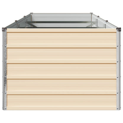vidaXL Raised Garden Bed Ivory 240 x 80 x 55 cm cold-rolled steel