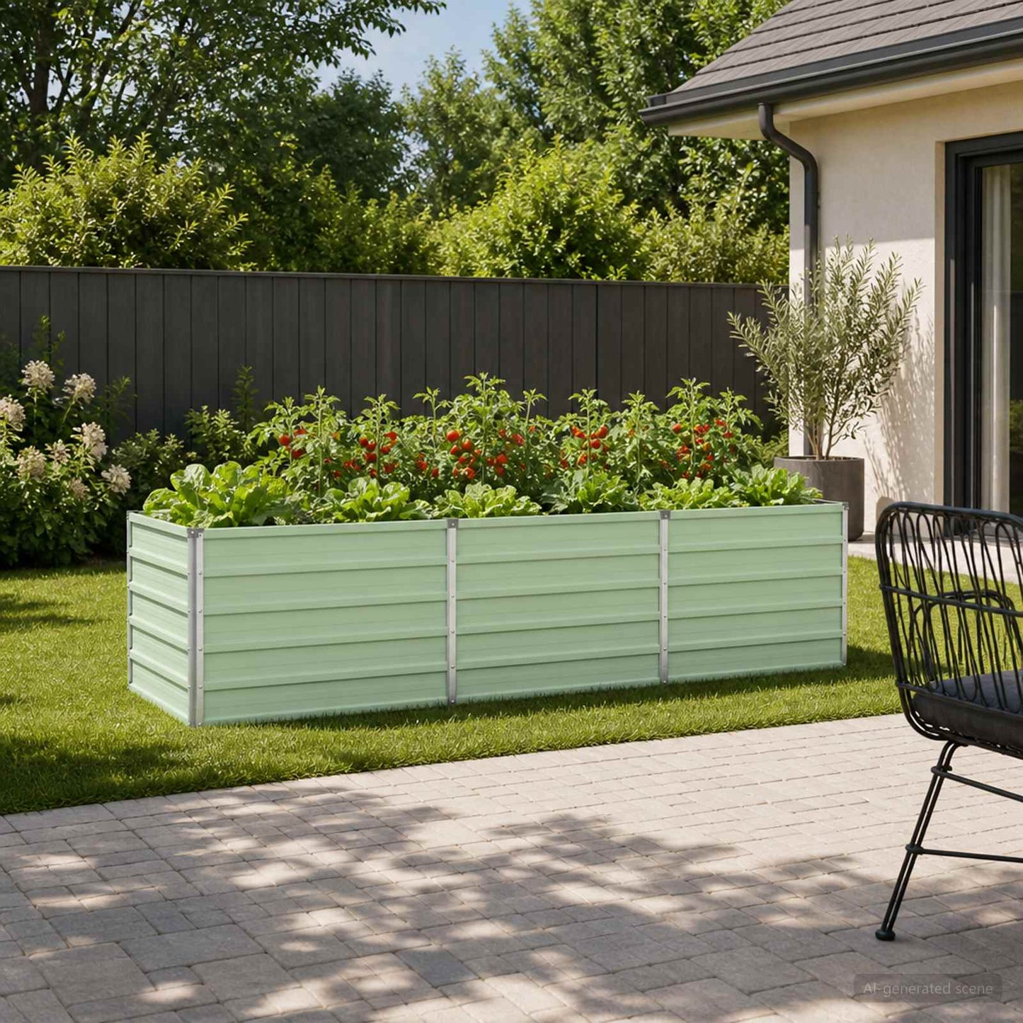 vidaXL Raised Garden Bed Pastel Green 240 x 80 x 55 cm