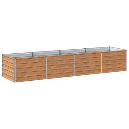 vidaXL Raised Garden Bed Wood Brown 320 x 80 x 55 cm cold-rolled steel