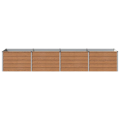 vidaXL Raised Garden Bed Wood Brown 320 x 80 x 55 cm cold-rolled steel