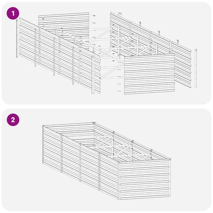 vidaXL Raised Garden Bed Black 320 x 80 x 55 cm cold-rolled steel