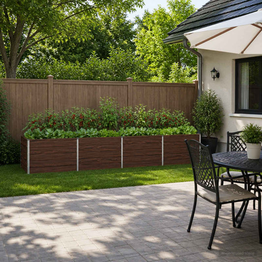 vidaXL Raised Garden Bed Black 320 x 80 x 55 cm cold-rolled steel