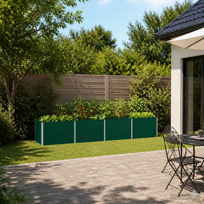 vidaXL Raised Garden Bed Green 320 x 80 x 55 cm cold-rolled steeel