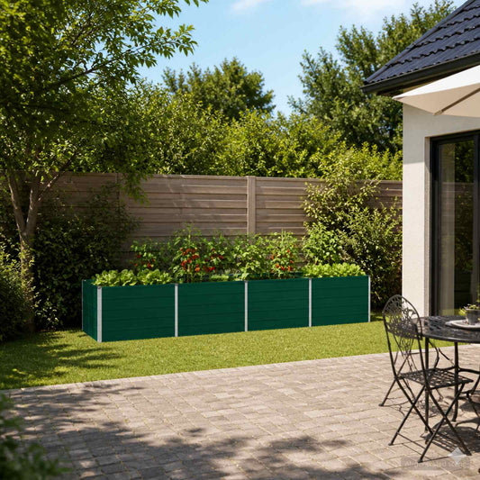 vidaXL Raised Garden Bed Green 320 x 80 x 55 cm cold-rolled steeel