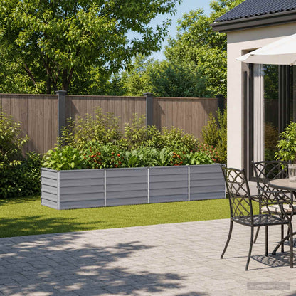 vidaXL Raised Garden Bed Grey 320 x 80 x 55 cm cold-rolled steel