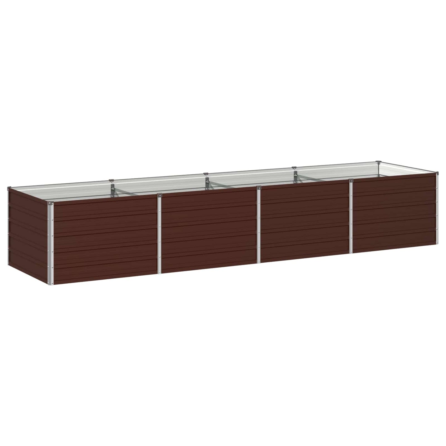 vidaXL Raised Garden Bed Brown 320 x 80 x 55 cm cold-rolled steel