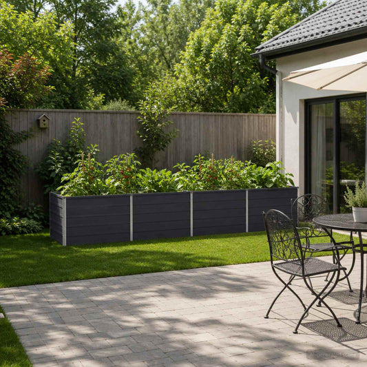 vidaXL Raised Garden Bed Anthracite 320 x 80 x 55 cm cold-rolled steel