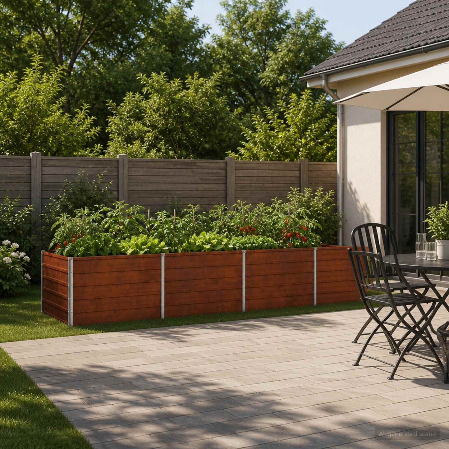 vidaXL Raised Garden Bed Rusty 320 x 80 x 55 cm corton