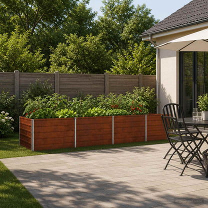 vidaXL Raised Garden Bed Rusty 320 x 80 x 55 cm corton