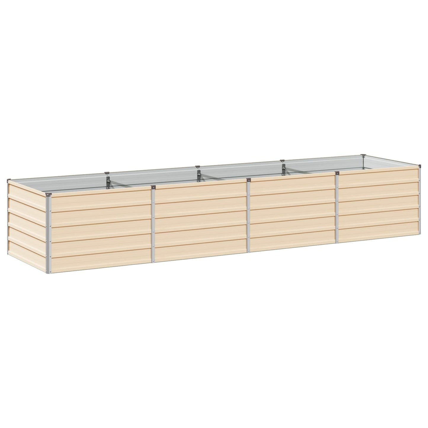 vidaXL Raised Garden Bed Ivory 320 x 80 x 55 cm cold-rolled steel