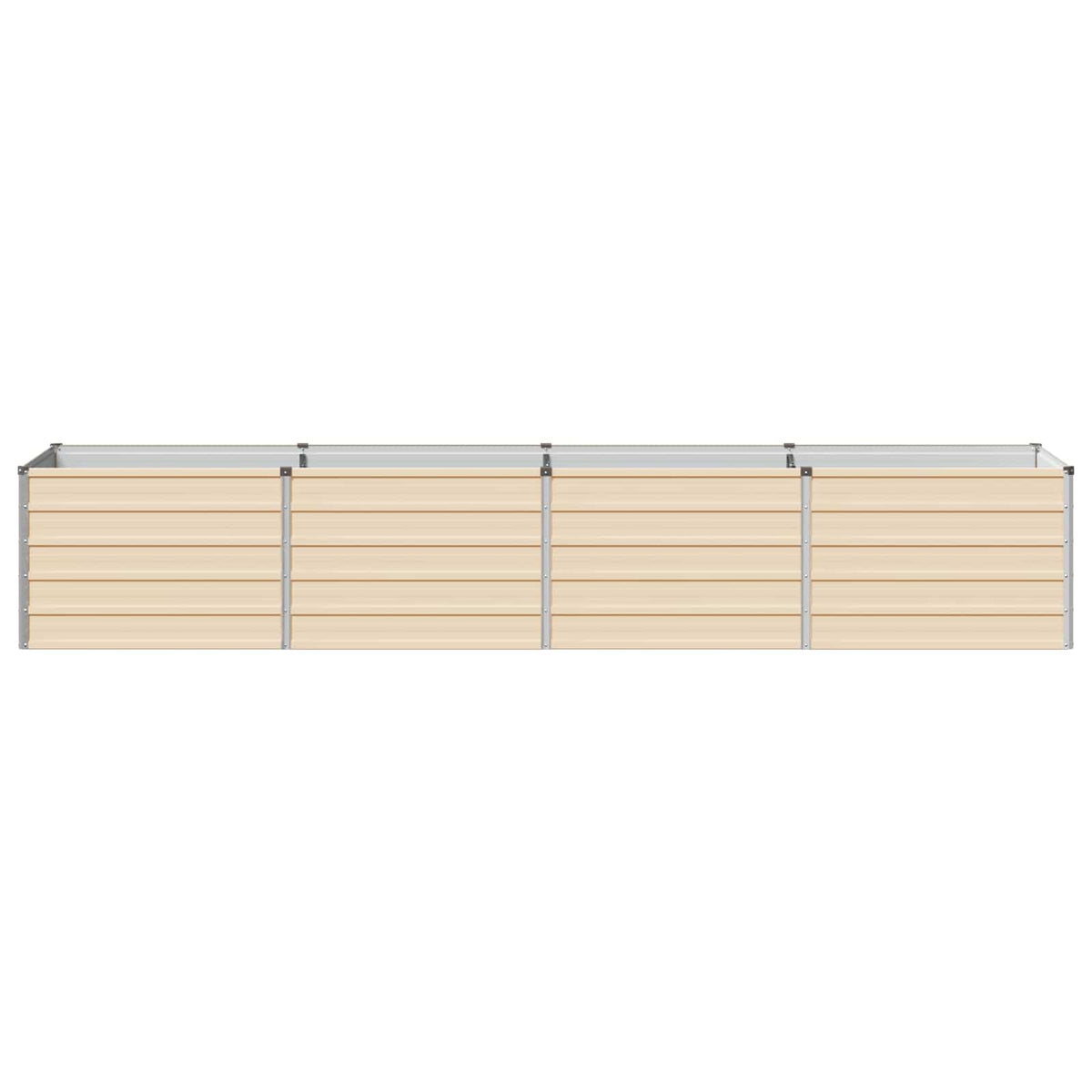 vidaXL Raised Garden Bed Ivory 321 x 80 x 55 cm Galvanised Steel