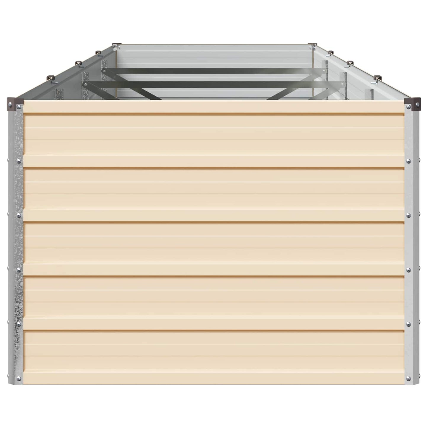vidaXL Raised Garden Bed Ivory 320 x 80 x 55 cm cold-rolled steel