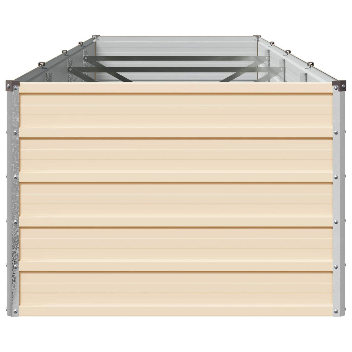 vidaXL Raised Garden Bed Ivory 321 x 80 x 55 cm Galvanised Steel